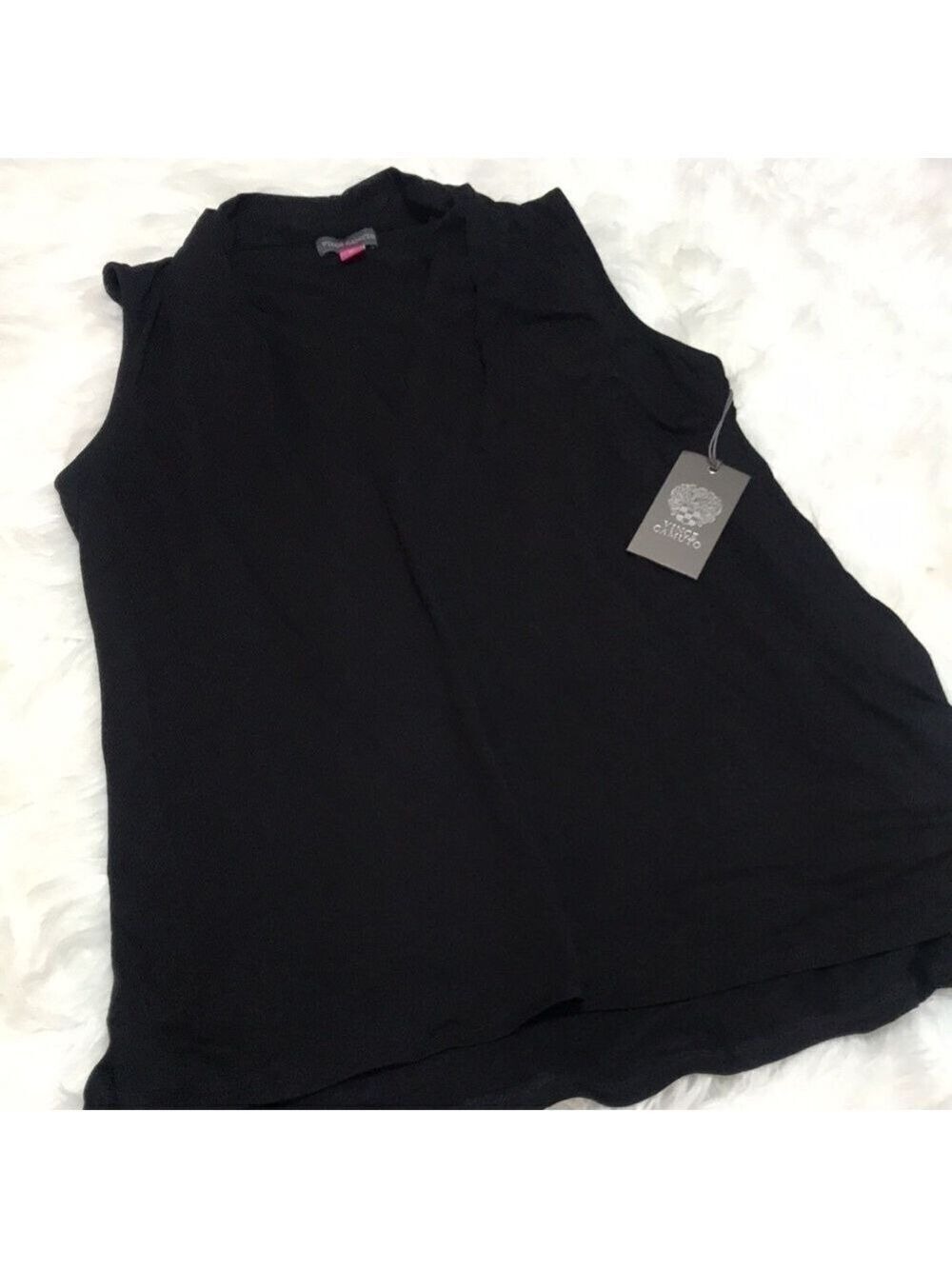 NWT Vince Camuto Pleat Sleeveless Rumple Blouse Size XS - Picture 7 of 11